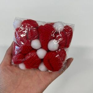 FUNZZY 10 Pcs Christmas Hat Mini size craft Accessories (Red)